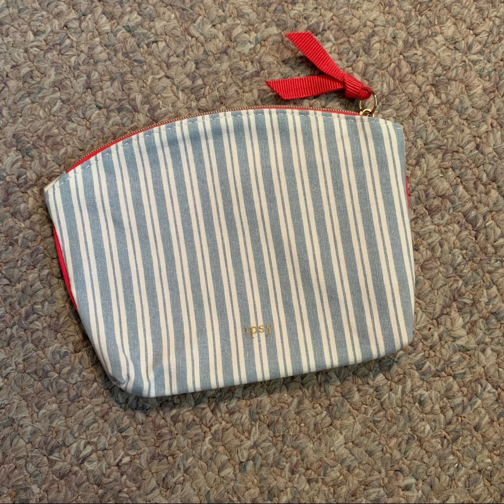 Blue & White Stripes Makeup Bag